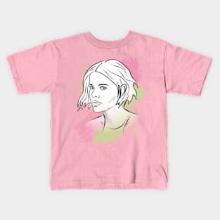 Woman's face Lineart Kids T-Shirt